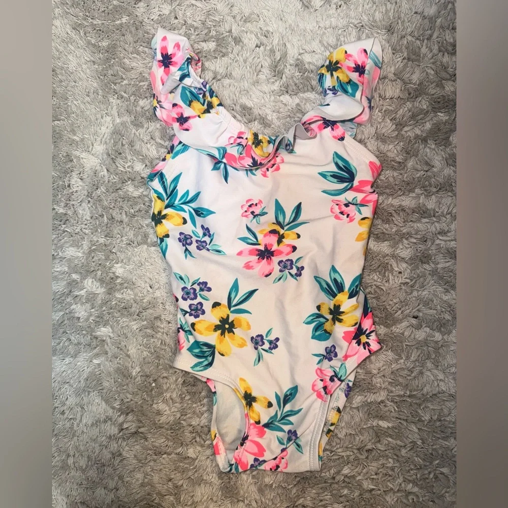 Old Navy Floral Ruffle One-Piece Swimsuit size 18-24 months
